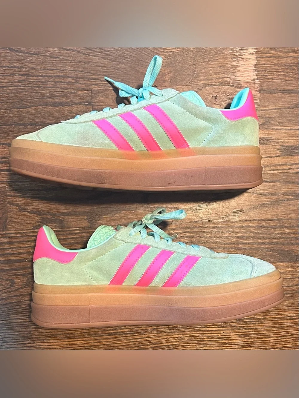 Adidas Mint Green Gazelles
